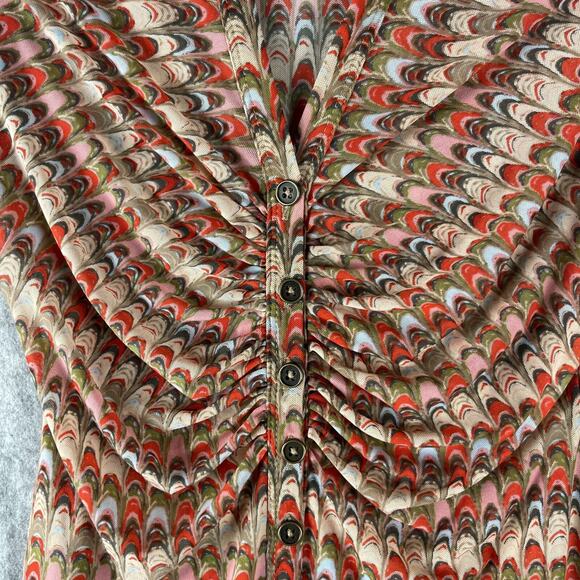 Free People Lucky Shirt Womens XS Canyon Combo Mesh Sheer Ruched Boho Indie - Picture 6 of 16